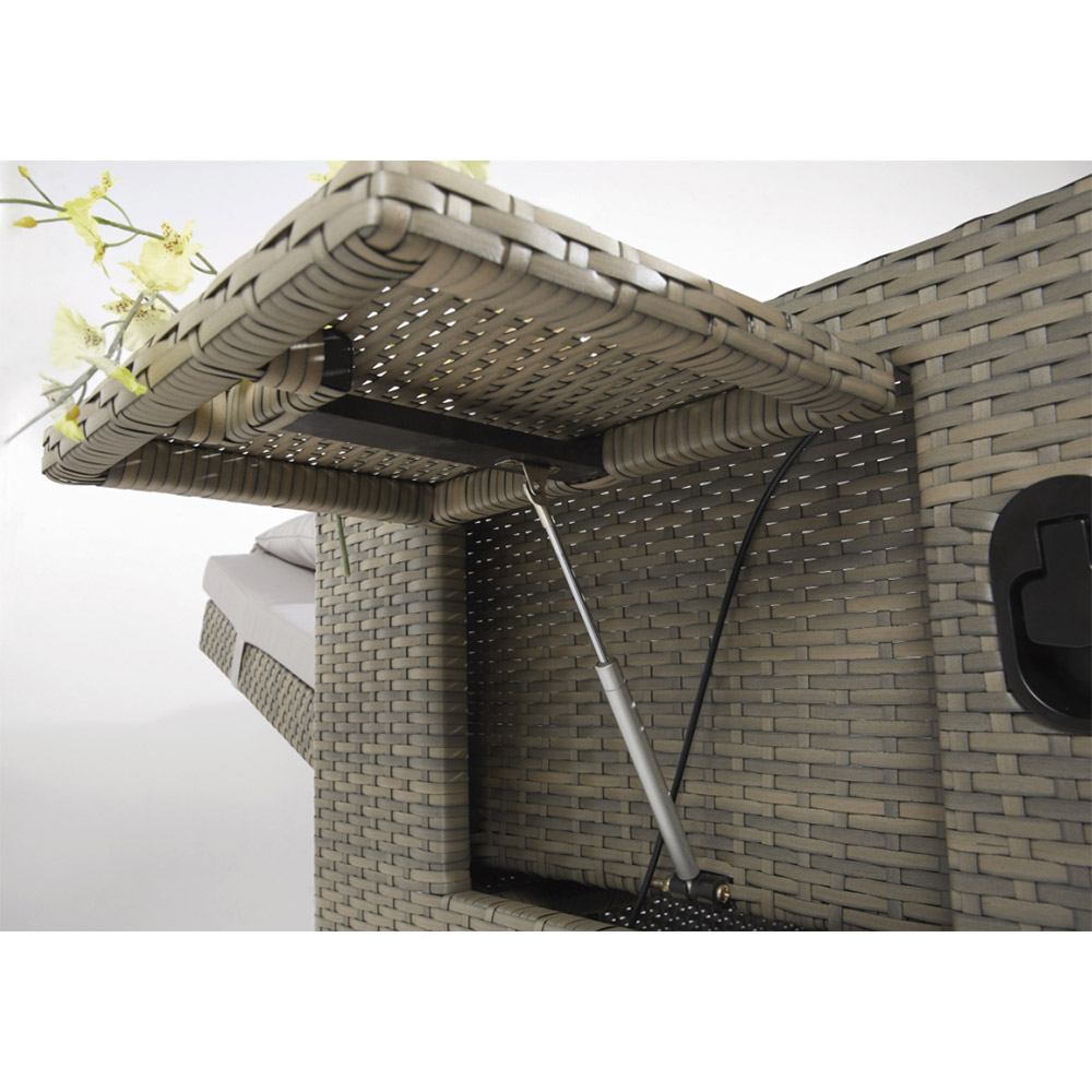 Barato de ratán plástico plegable jardín tumbonas