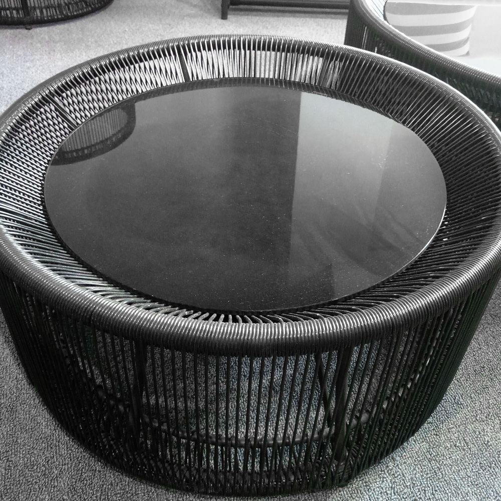 Juego de muebles de sofá de esquina de ratán para jardín al aire libre