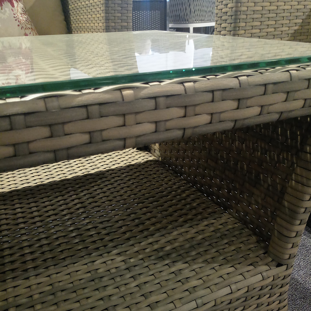 Conjunto de sofás de mimbre de mimbre de ratán al aire libre de 2 plazas